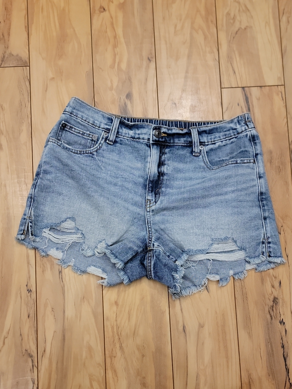 aerie Shorts Stretch Light Wash Denim